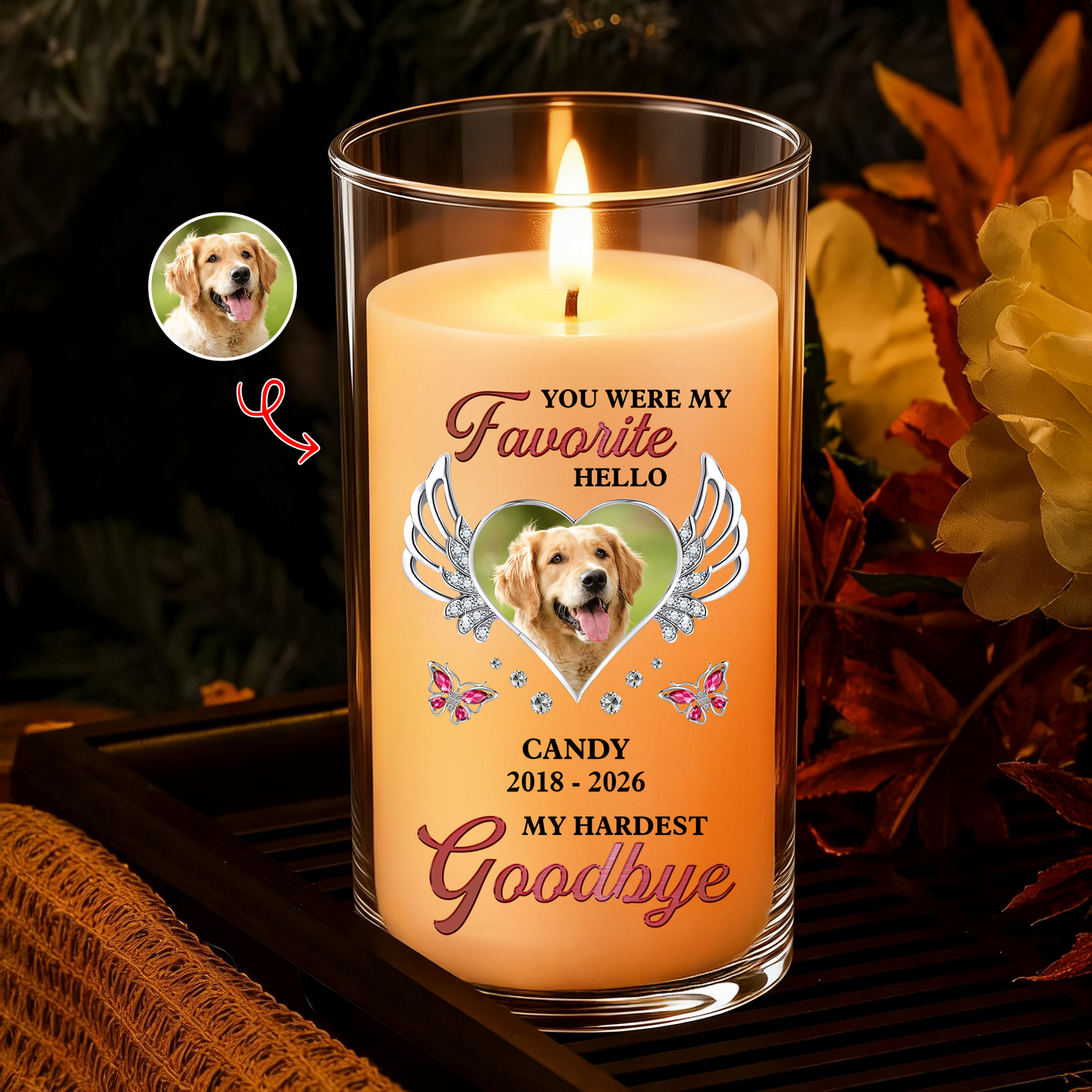 Your Wings Were Ready But My Heart Was Not Memorial Candle - Personalized Flameless LED Candle