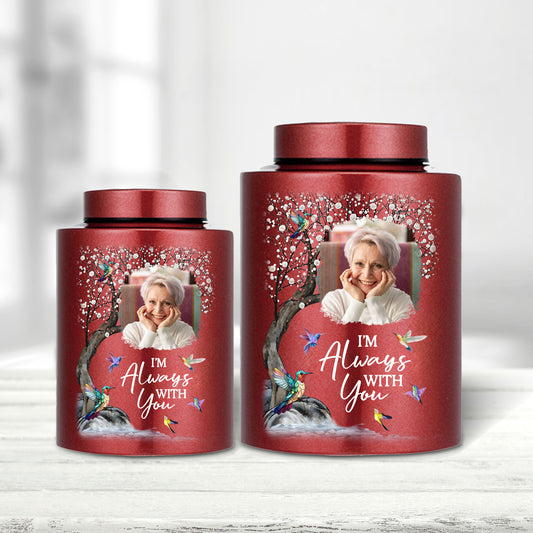 I Am Always With You -  Keepsake Wings Urn for Ashes - Stainless Steel Urn