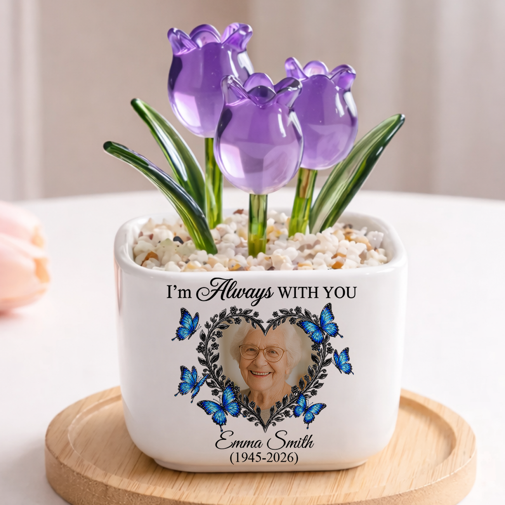 I Am Always With You Flowers - Personalized Custom Glass Everlasting Tulips
