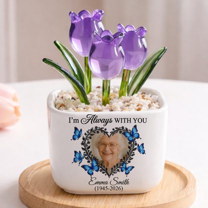 I Am Always With You Flowers - Personalized Custom Glass Everlasting Tulips