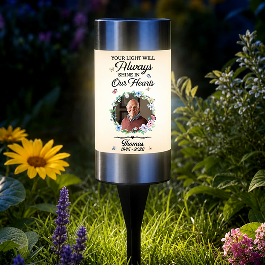 Forever Loved Solar Garden Light - Personalized Memorial Sympathy Gifts For Loss Of Mom, Dad