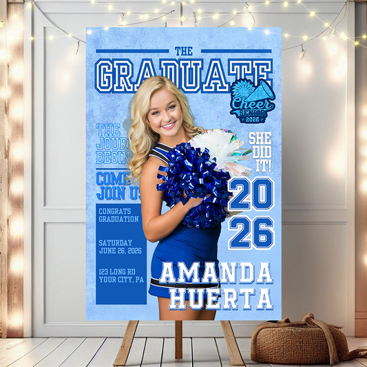 Class Of 2026 Party Cheerleading - Personalized Graduation Welcome Sign