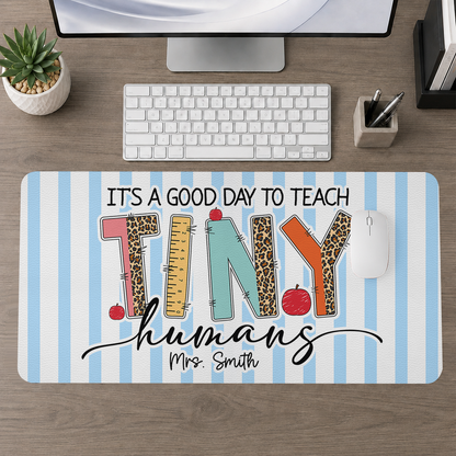 Teacher Desk Mat Teach Tiny Humans - Personalized Leather Desk Mat