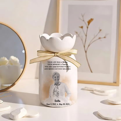You Are Loved Beyond Words - Personalized Custom Ribbon Tie Flower Vase