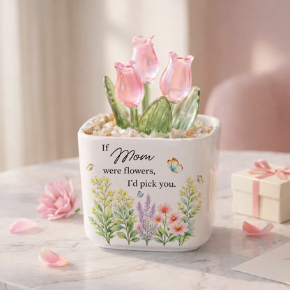 Always Love You Flowers - Personalized Custom Glass Everlasting Tulips