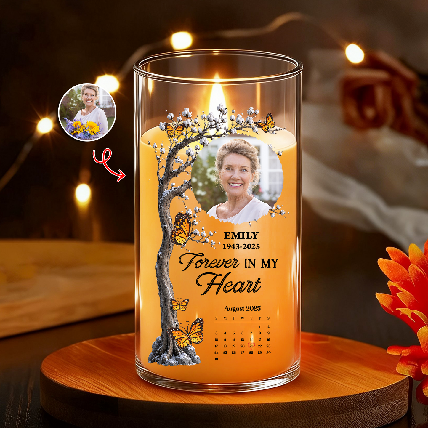 The Date You Left Me Memorial Candle - Personalized Flameless LED Candle