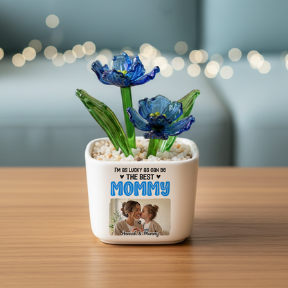 I Am Lucky - Personalized Custom Glass Everlasting Flowers