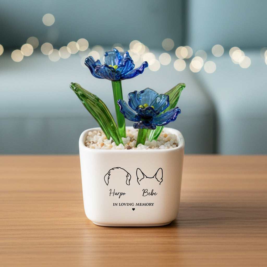 Forever Loved Dog Loss - Personalized Custom Glass Everlasting Flowers