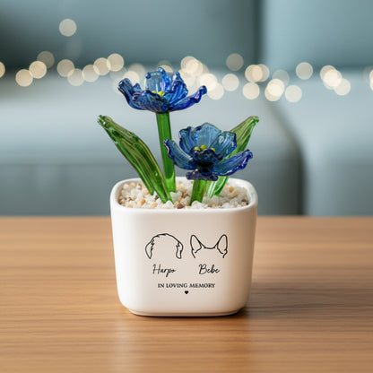 Forever Loved Dog Loss - Personalized Custom Glass Everlasting Flowers
