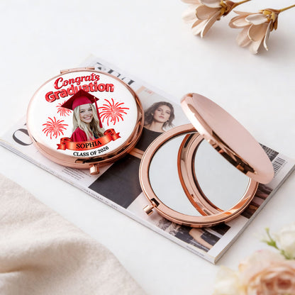 Congrats Graduation - Personalized Custom 3D Effect Compact Mirror