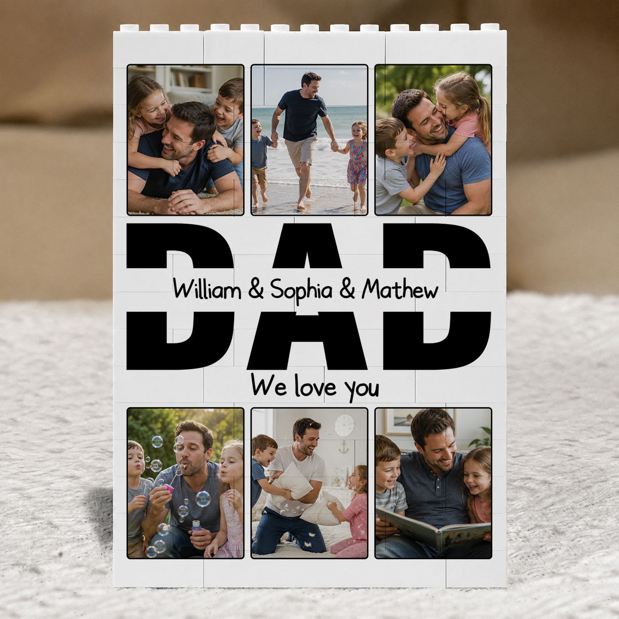Dad We Love You Custom Photo Building Blocks for Dad - Father's Day Gifts