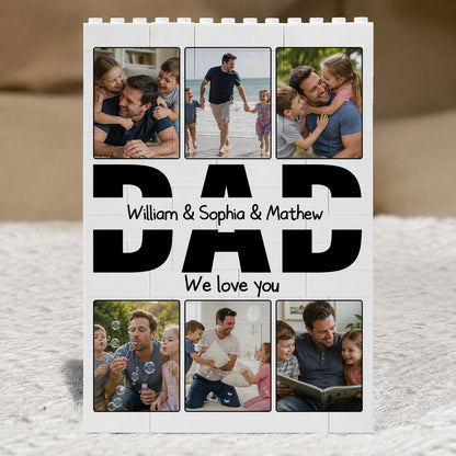 Dad We Love You Custom Photo Building Blocks for Dad - Father's Day Gifts