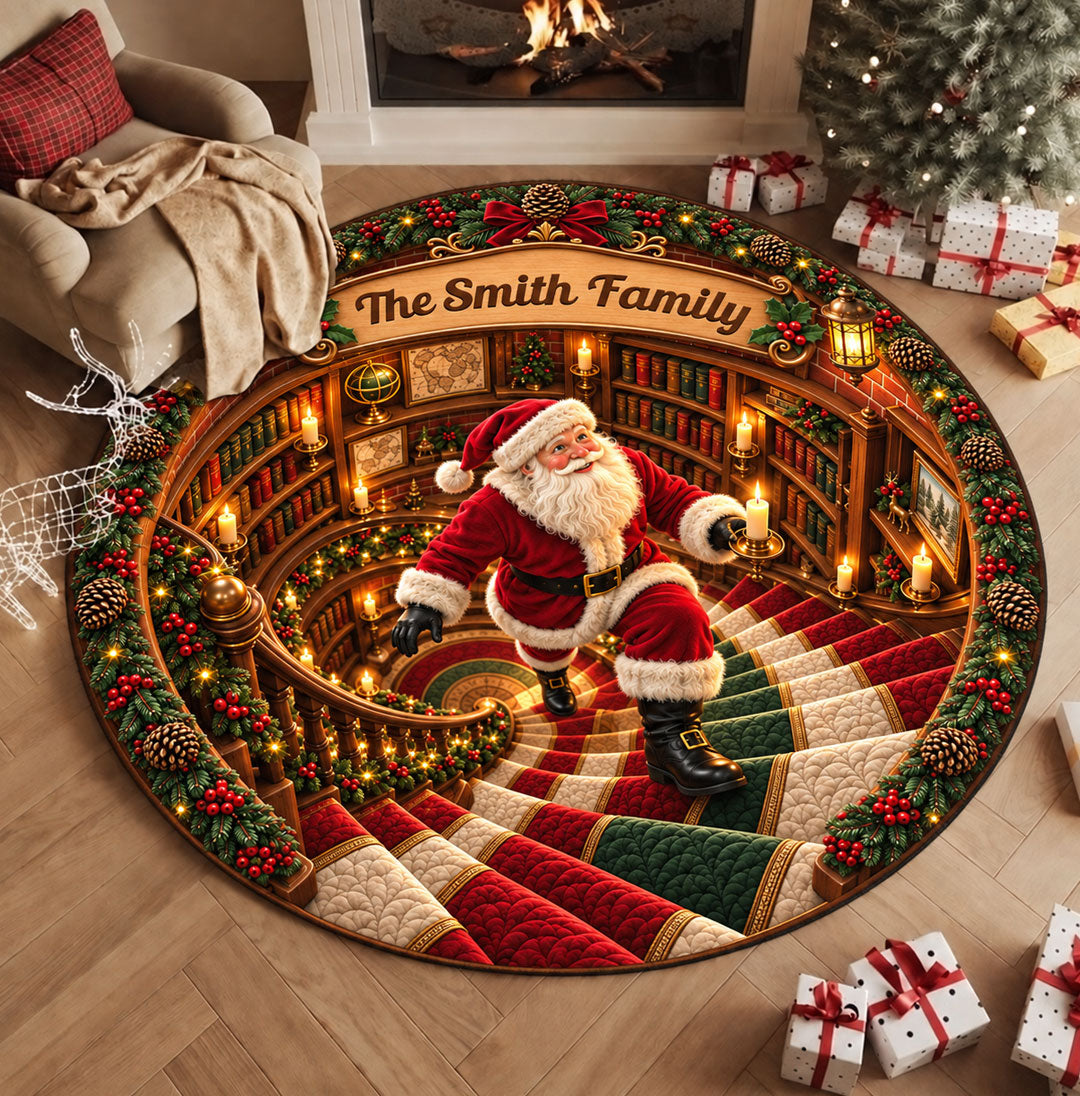 Merry Moments All Season Shaped Doormat - Personalized Christmas Decor 3D Round Rug