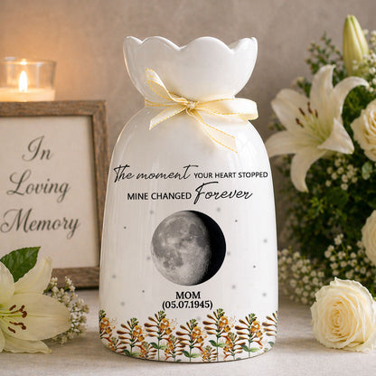 The Moment Your Heart Stopped - Personalized Custom Ribbon Tie Flower Vase