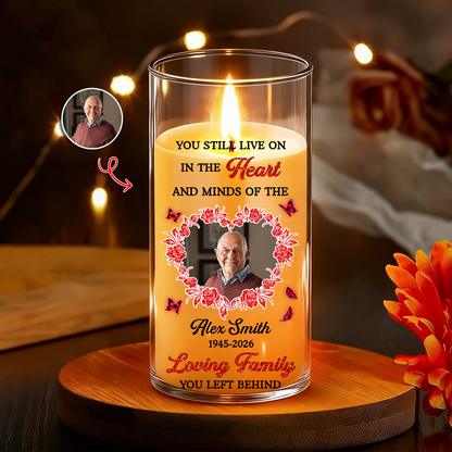 In Loving Memories Custom Memorial Candle - Personalized Flameless LED Candle