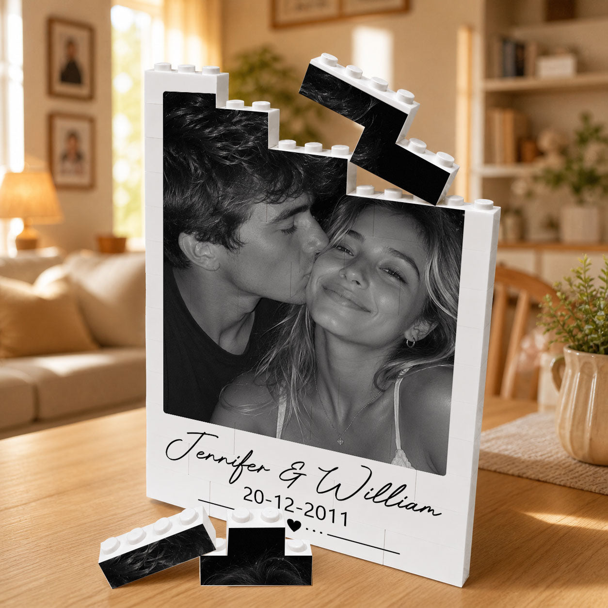 Personalized Couple Photo Building Block - Valentine Gift for Couple - Anniversary Gift