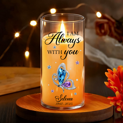 Custom Photo Memorial Always Loved Never Forgotten - Personalized Flameless LED Candle