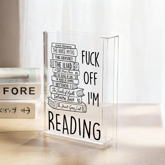 I'm Reading Funnny Custom Book Name - Personalized Acrylic Book Vase
