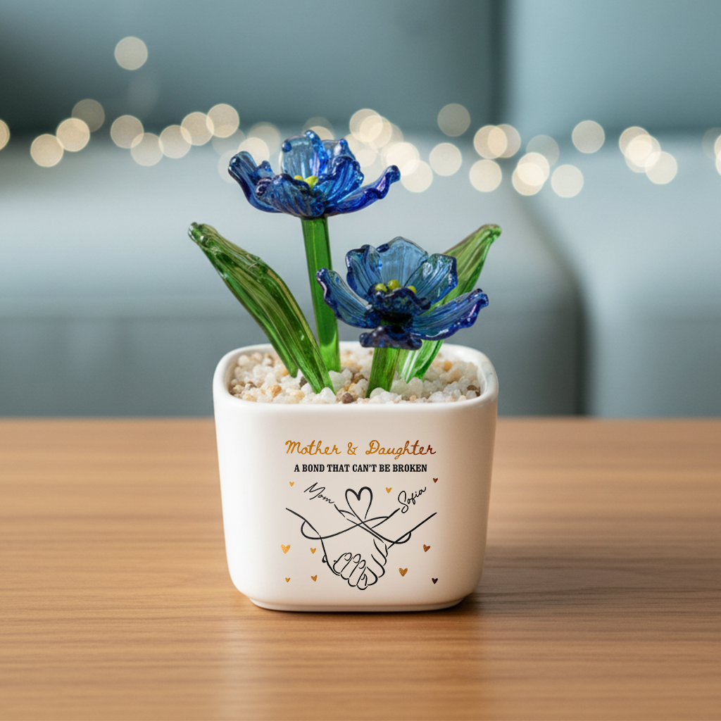 Mother And Daughter Relationship - Personalized Custom Glass Everlasting Flowers