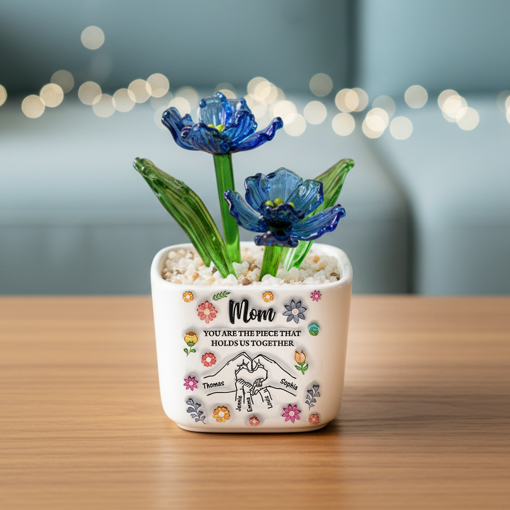 Holds Us Together Flowers - Personalized Custom Glass Everlasting Flowers