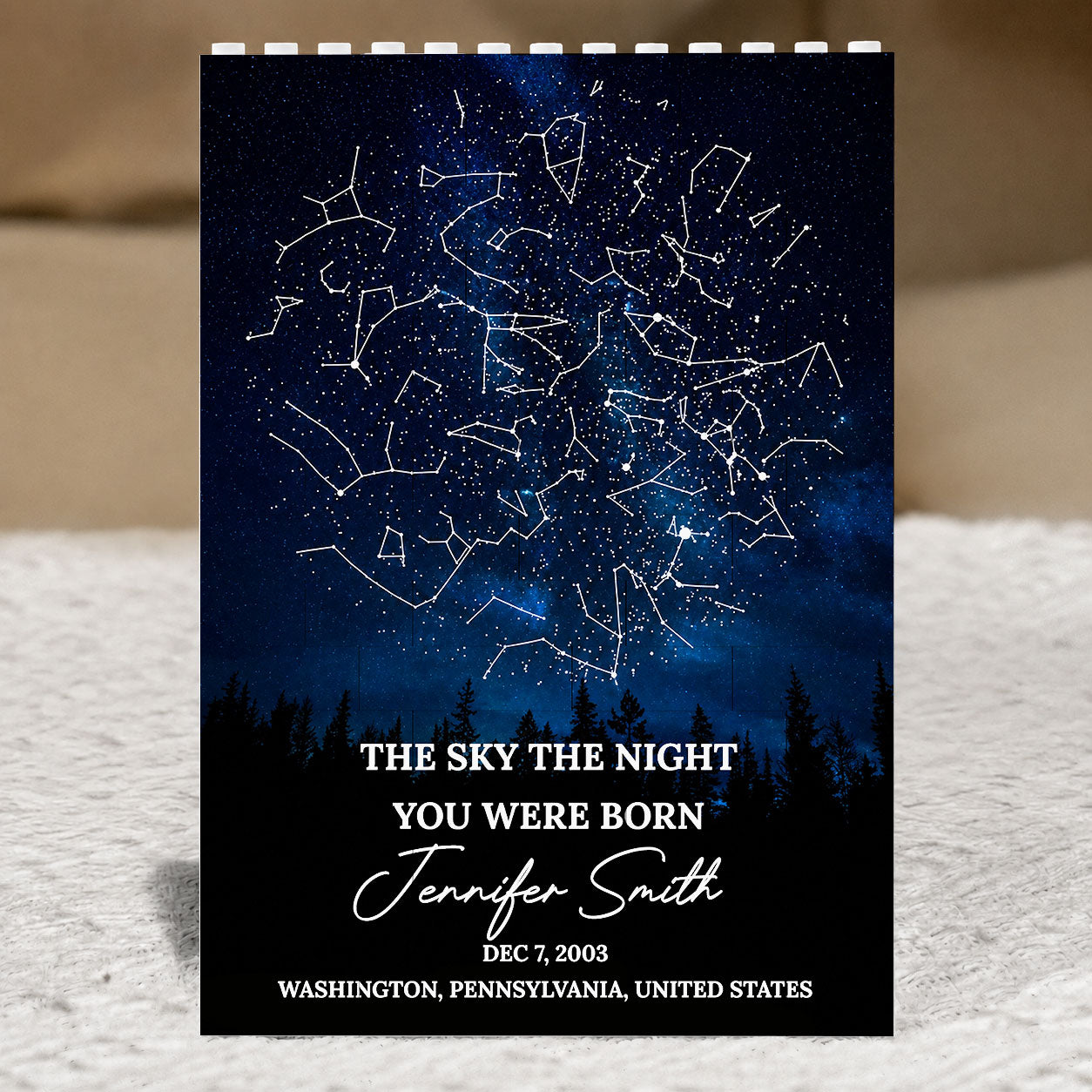 The Stars on the Night You Were Born Custom Star Map Building Block - Valentine Gift for Couple - Anniversary Gift