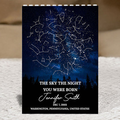 The Stars on the Night You Were Born Custom Star Map Building Block - Valentine Gift for Couple - Anniversary Gift