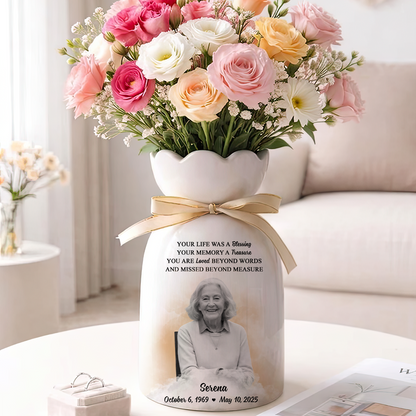 You Are Loved Beyond Words - Personalized Custom Ribbon Tie Flower Vase