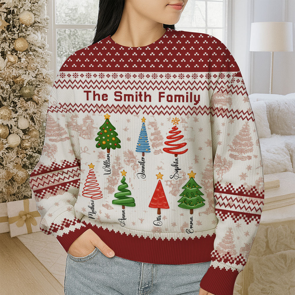Family Tree Ugly Sweater - Unisex Wool Jumper - Christmas Gift