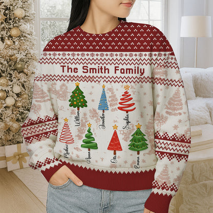 Family Tree Ugly Sweater - Unisex Wool Jumper - Christmas Gift