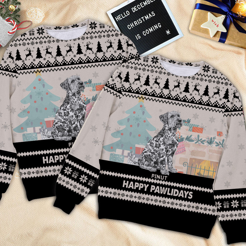 Happy Pawlidays Ugly Sweatshirt - Unisex Wool Jumper - Christmas Gift