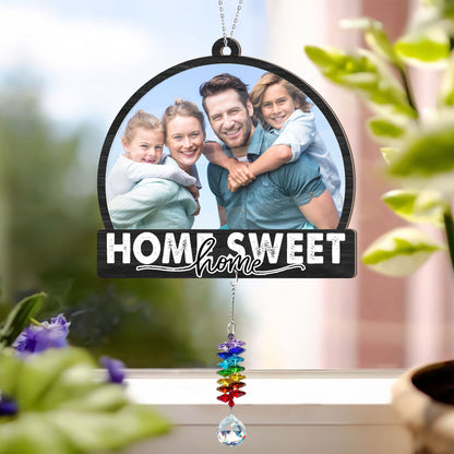 Home Sweet Home  - Ornament Hanging Piece With Crystal Charm