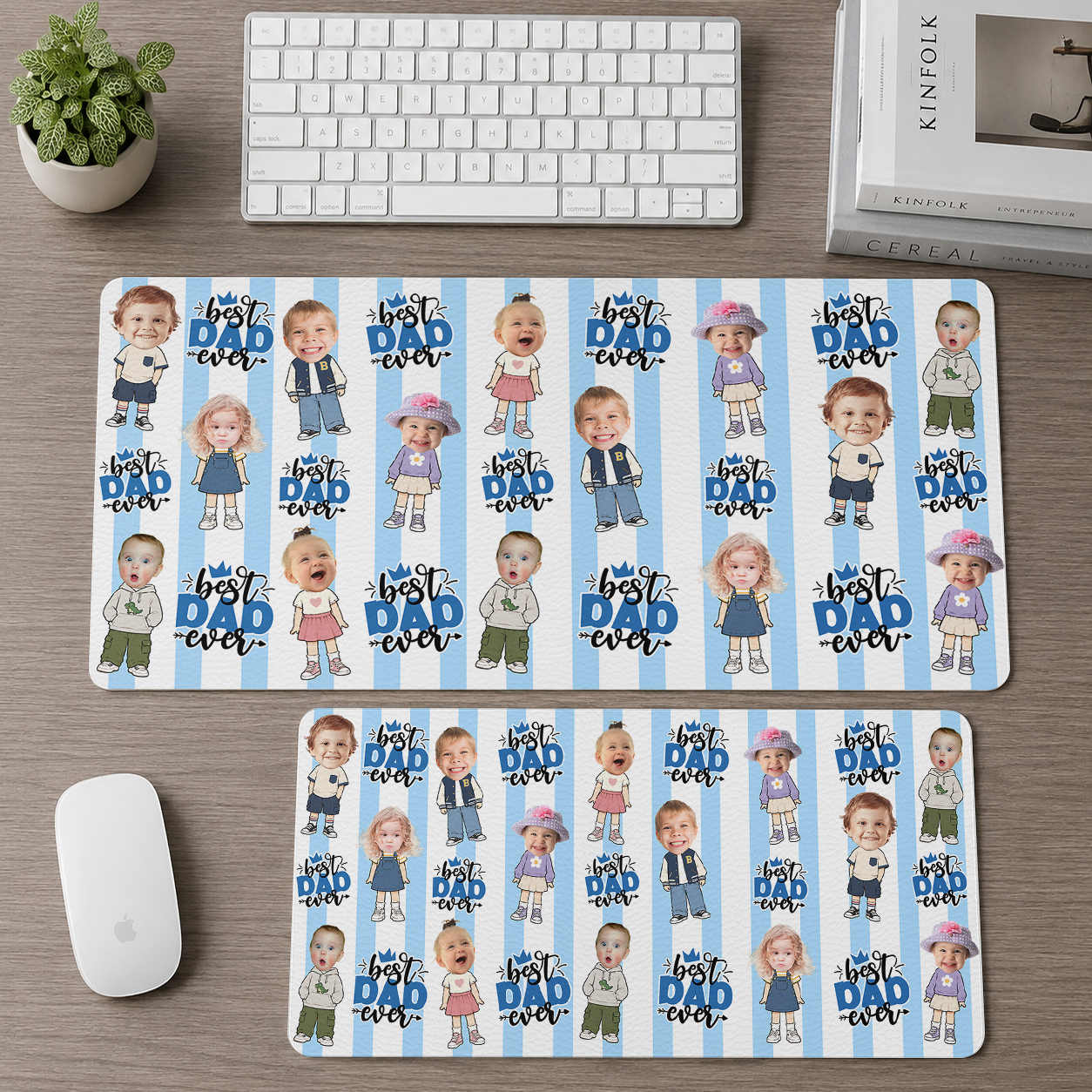 Funny Best Dad Ever Custom - Personalized Leather Desk Mat