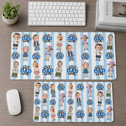 Funny Best Dad Ever Custom - Personalized Leather Desk Mat