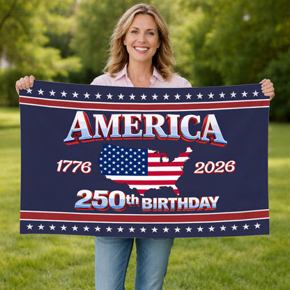 America 250 Birthday American Flag - Semiquincentennial Eagle Flag - Personalized House Flag