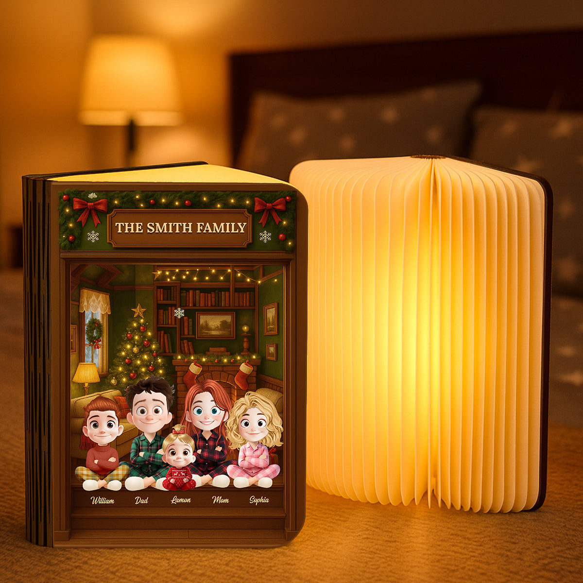 Our Family - Personalized Book Lamp - Christmas Gifts