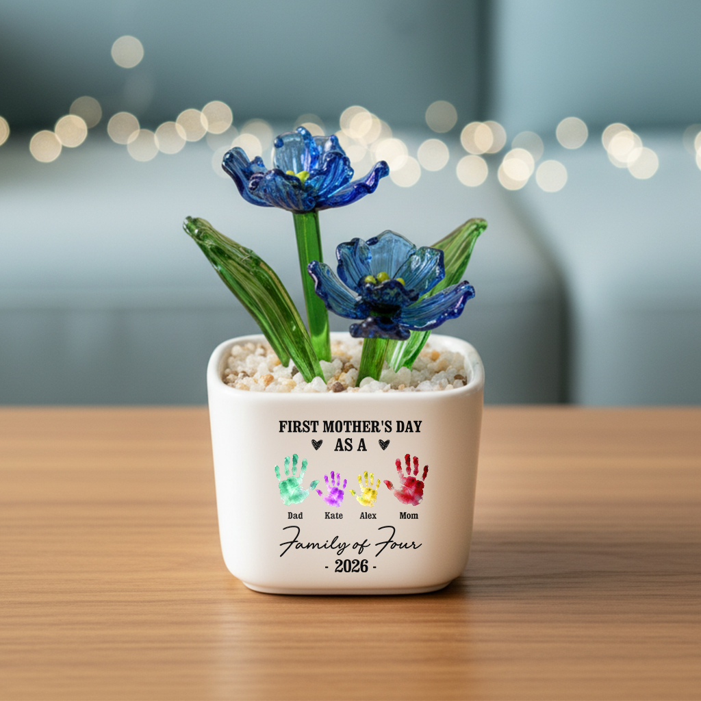 First Mother Day - Personalized Custom Glass Everlasting Flowers