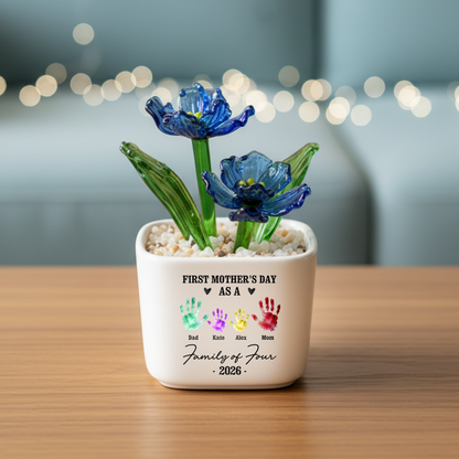 First Mother Day - Personalized Custom Glass Everlasting Flowers