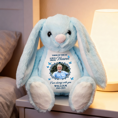 Think Of Me A Hug From Heaven - Plush Stuffed Bunny Rabbit for Easter Christmas Birthday