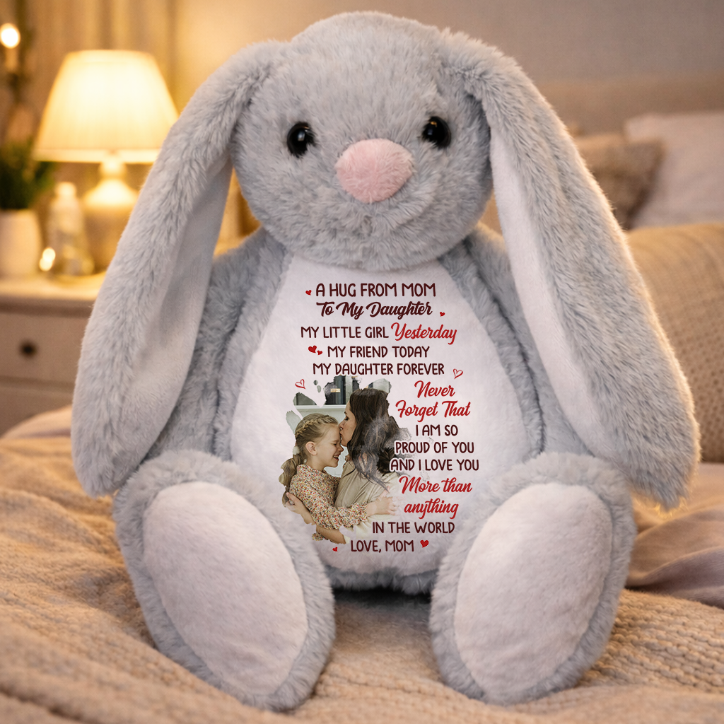 A Hug From Mom Happy Mother's Day - Personalized Custom Bunny Plush