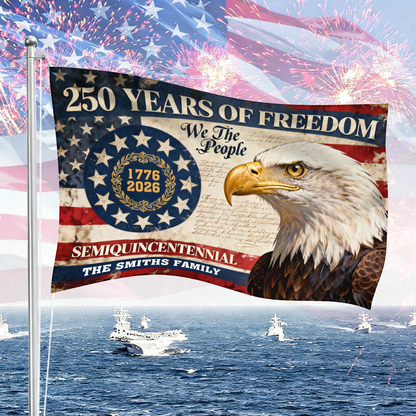 250 Years of Freedom American Flag - Semiquincentennial Eagle Flag - Personalized House Flag
