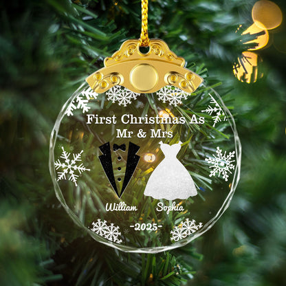 Our Christmas Together - Personalized Glass Ornament With Silver and Gold Cap