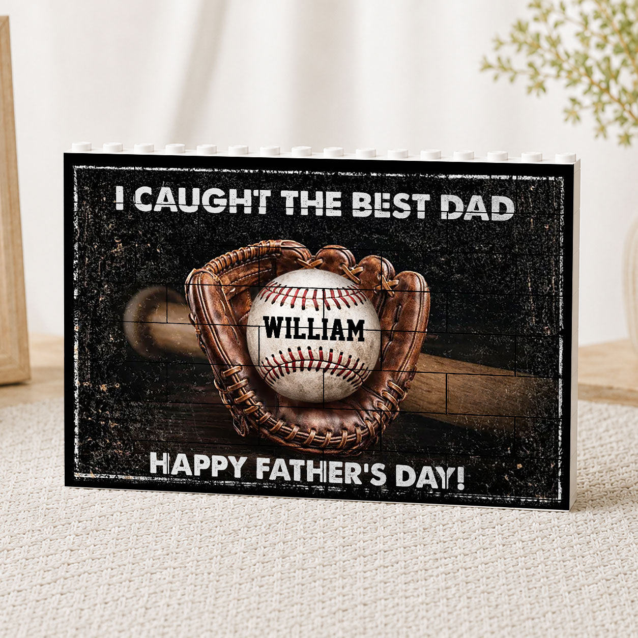 I Caught The Best Dad Custom Photo Building Blocks for Dad - Father's Day Gifts