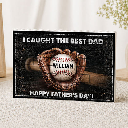 I Caught The Best Dad Custom Photo Building Blocks for Dad - Father's Day Gifts