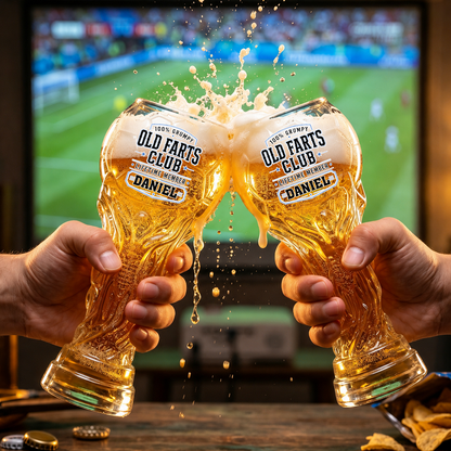 Lifetime Member Personalized Trophy Beer Glass - Match Day Beer Glass, Birthday Gift for Him, Gift for Dad