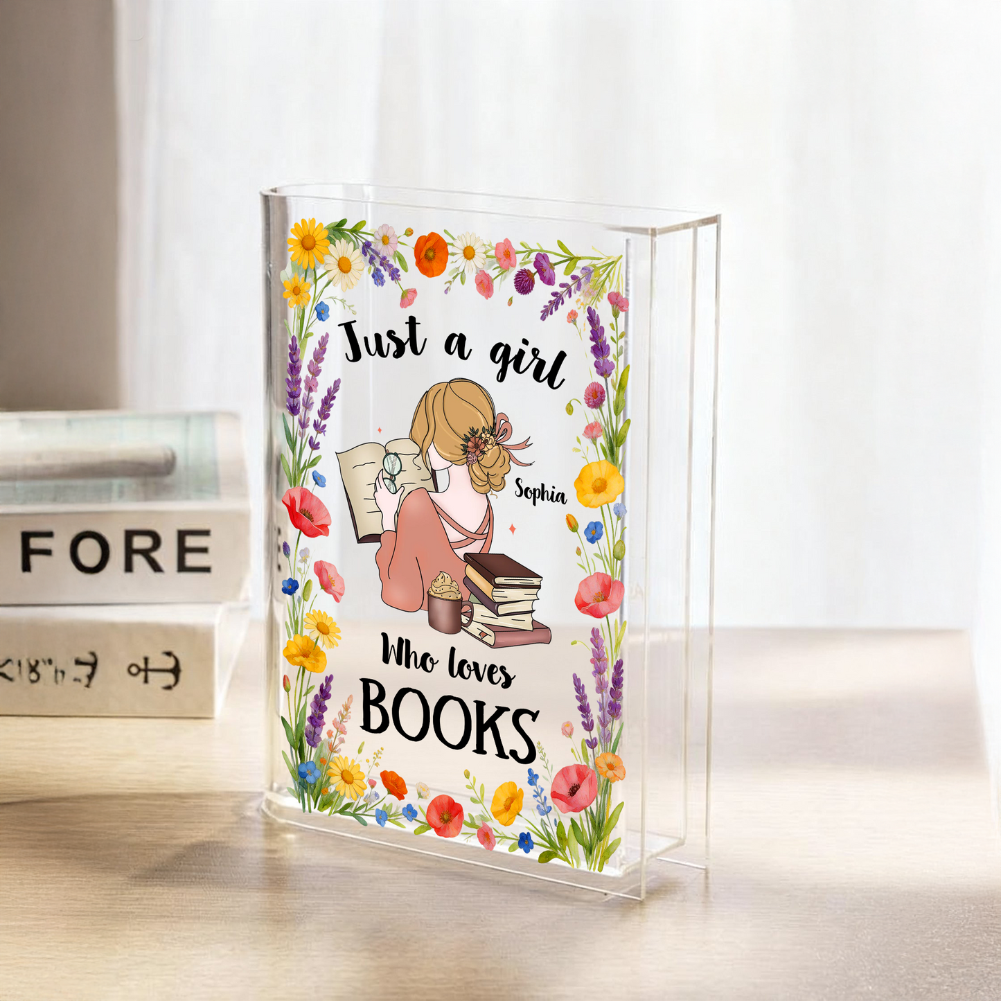 Just A Girl Who Loves Book - Personalized Acrylic Book Vase