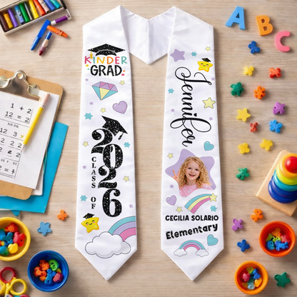 Star Class of 2026 Kids Stoles Sash - Personalized Kids Graduation Stole