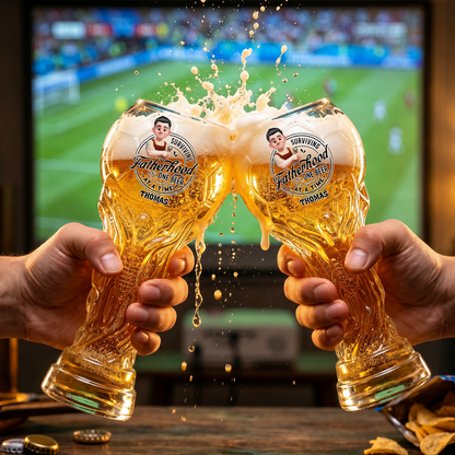 Personalized Trophy Beer Glass - Match Day Beer Glass, Birthday Gift for Him, Gift for Dad