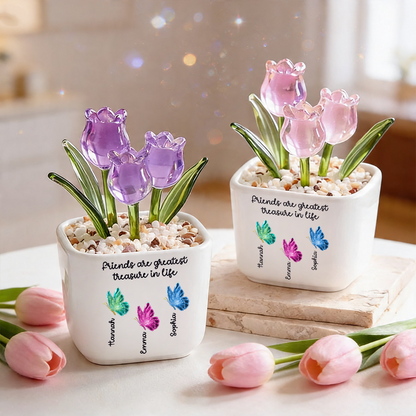 Friends Forever - Personalized Custom Glass Everlasting Flowers