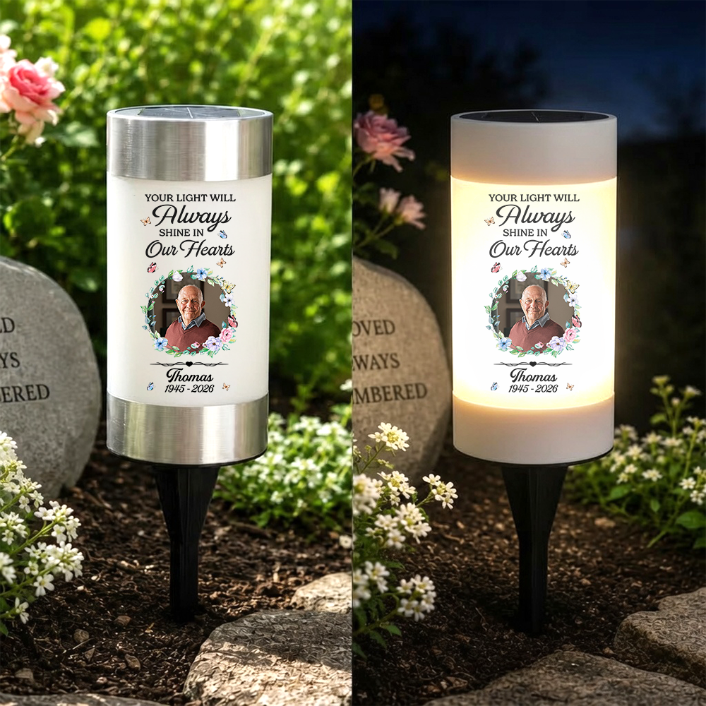 Forever Loved Solar Garden Light - Personalized Memorial Sympathy Gifts For Loss Of Mom, Dad