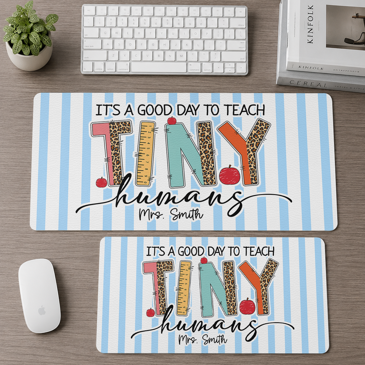Teacher Desk Mat Teach Tiny Humans - Personalized Leather Desk Mat